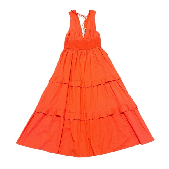 Abercrombie V-Neck Tiered Midi Dress - Picture 1 of 5